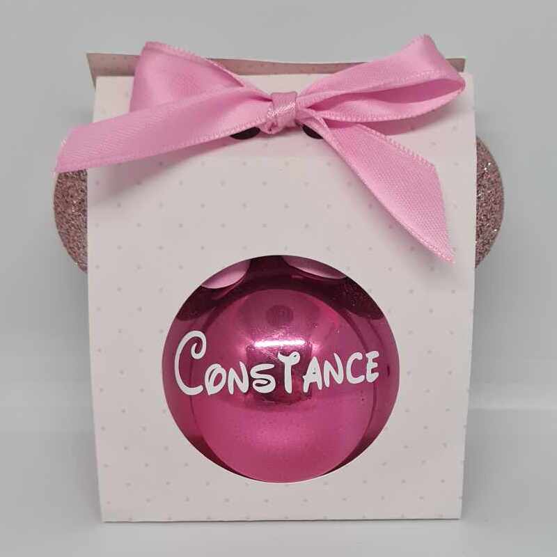 Boule de noël rose foncé 2 ISAFEE créations