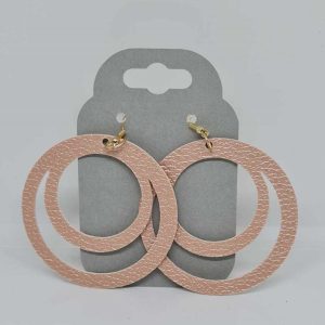 ISAFEE créations personnalisées Boucles d'oreilles simili cuir rondes