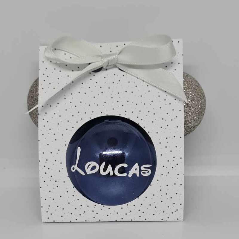 ISAFEE créations personnalisées Boule de noël bleu 2