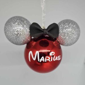 ISAFEE créations personnalisées Boule de noël rouge