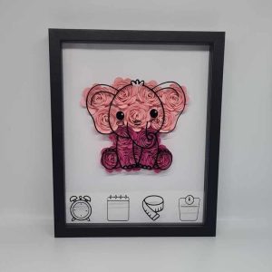 ISAFEE créations personnalisées cadre naissance éléphant