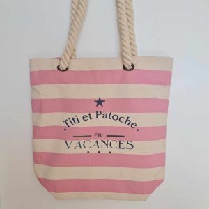 ISAFEE créations personnalisées sac de plage rose